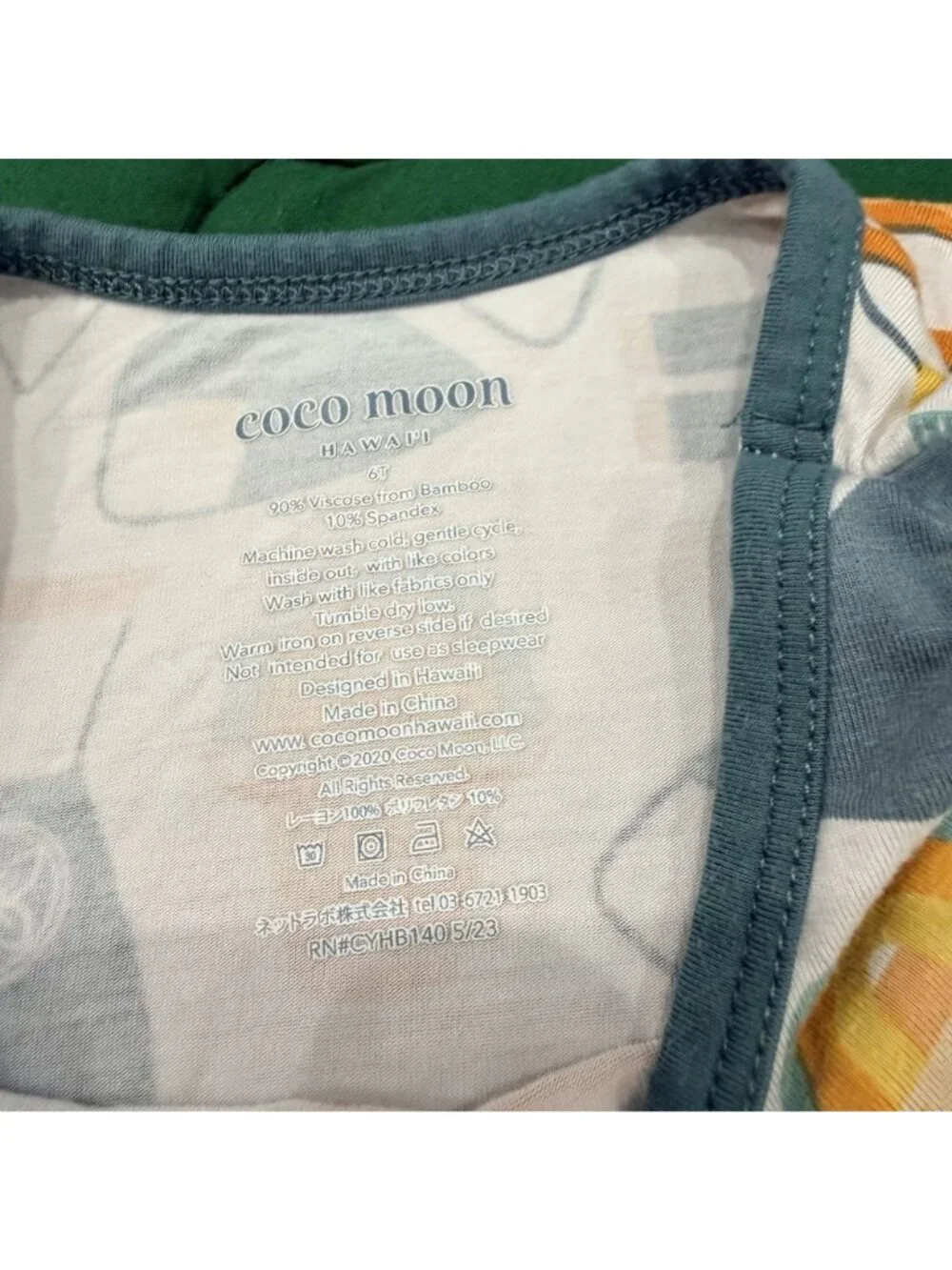 Coco Moon Hawaii Bamboo 6T Local Foods Short Sleeve Twirl Dress